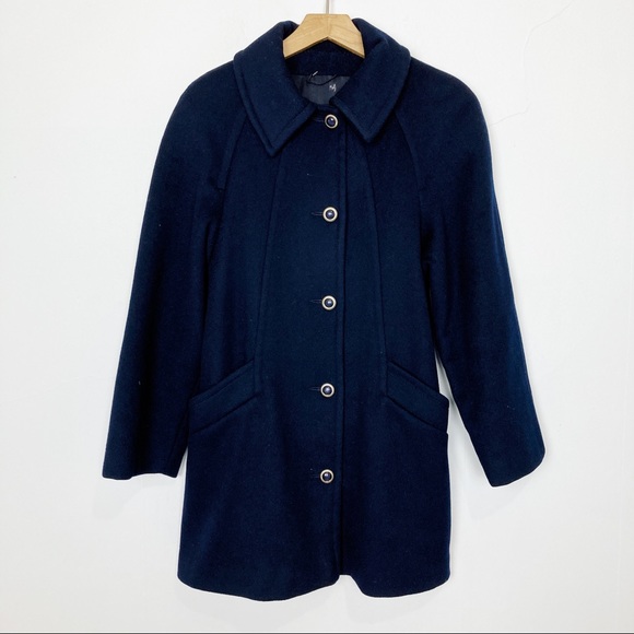 Vintage Navy Blue Wool Pea Coat - Picture 4 of 14